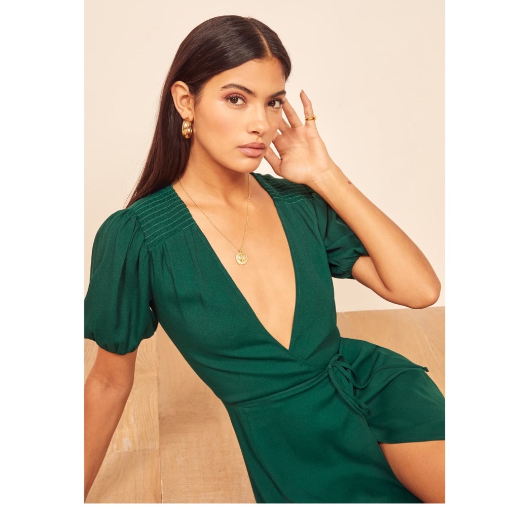 NWT Reformation Augustina Plunge Neck Dress